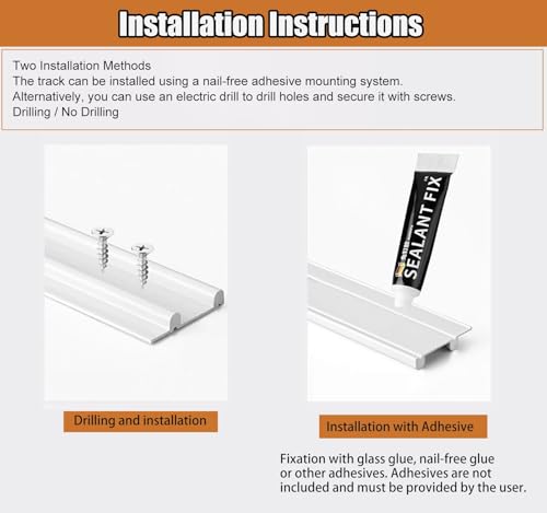 Kit de Herrajes para Puerta Corredera de Gabinete, Riel de Aluminio con Rodillos de Nylon, Sistema de Riel Doble para Puerta Interior, Patio, Ducha y Puerta Corredera (Blanco, 40in/101.6cm) miniatura 7