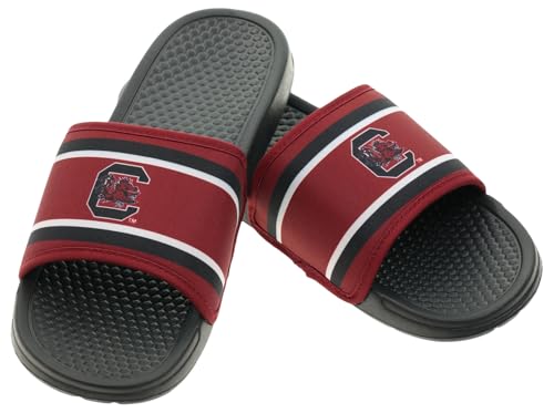 Image of FOCO NCAA Printed Team Logo and Color Stripes Comfortable Slide Sandals