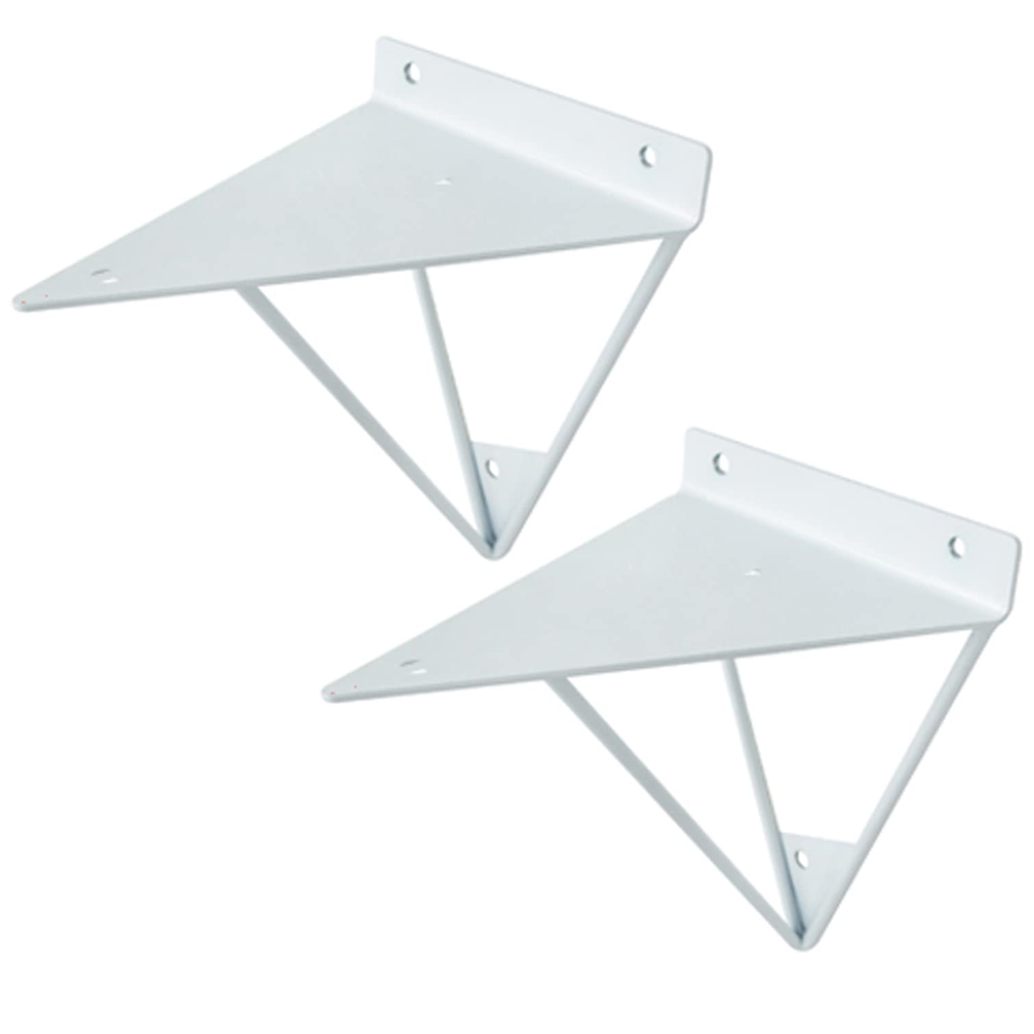 Sanjiaojia White Hairpin Triangle Shelf Brackets,2X Shelf Bracket Wall Hanging,Iron Triangular Support Floating Shelves Bracket,Metal Corner Brace,For Bedroom,Kitchen,With Screws (10Cm(3.9In),)