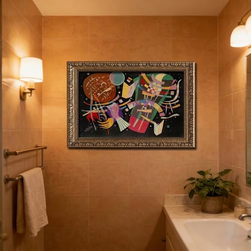 Toile Kandinsky Composition X cadre suspendu pour decorer un mur vide sans percer - 6