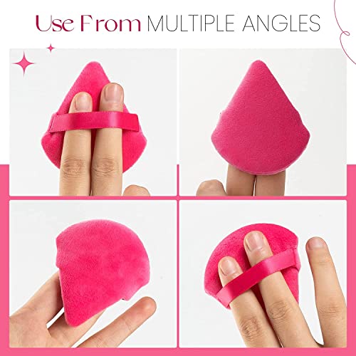 Image of Powder Puff Face Soft Triangle Makeup Puff for Loose Powder Body Powder, Velour Cosmetic Makeup Sponges Blender for Contouring, makeup sponge and eye makeup brush, Beauty Makeup Tools- 3pc /Pack