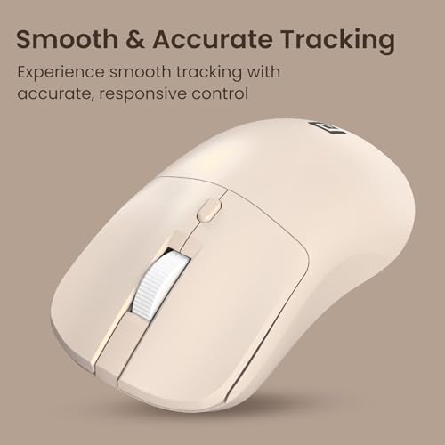 Image of Portronics Toad 33 Wireless Mouse with 2.4 GHz USB Nano Receiver, Adjustable Dpi Sensitivity, Ergonomic Design, Precision Optical Tracking, Plug & Play, Best for Laptops, Desktops PCs, Mac(Beige)