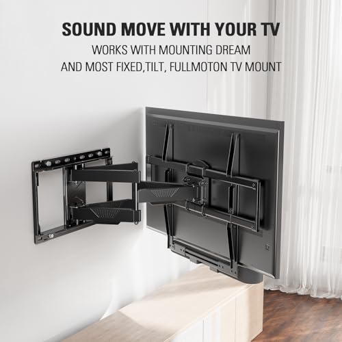 Image of Mounting Dream Soundbar Mount with Easy Access Design for SONOS Beam, SoundBar Bracket with Sliding Block Fits TV up to VESA 600x400mm, Compatible with The Beam Constructed of Duty Aluminum Profile