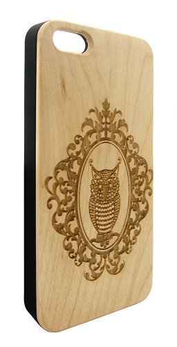 Genuine Maple Wood Organic Owl Frame Snap-On Cover Hard Case for iPhone 6 Plus by heywan