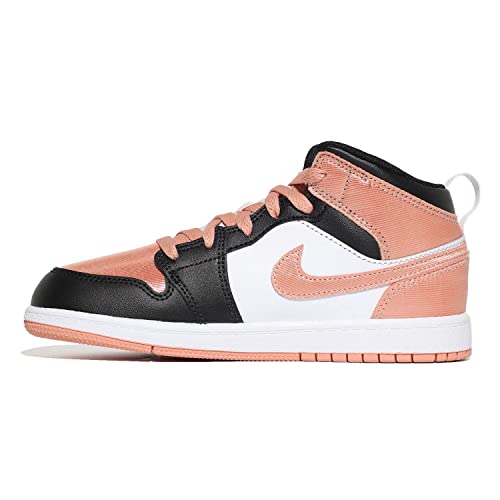 Jordan Girl's 1 Mid (Little Kid) White/Light Madder Root/Black 13 Little Kid M2