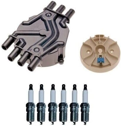 Replacement Distributor Rotor Cap and Spark Plugs Kit for Chevy GMC C1500 K1500 V6 4.3