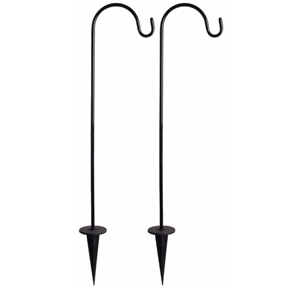 Poteau de jardin pour mangeoire oiseaux et suspension lumière solaire 61cm