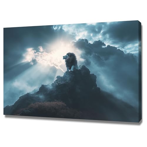 Tableaux muraux lion de décoration moderne grise 40x60cm