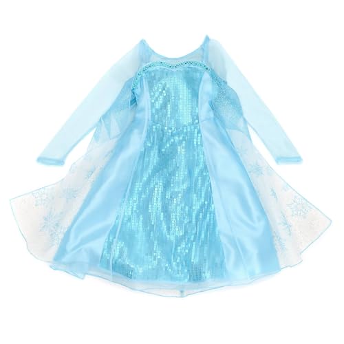 Disney Store Official Déguisement Reine Elsa pour Enfants, La Reine des Neiges, Costume, Tenue pour Halloween et Jeu de rôle, 5-6 Ans