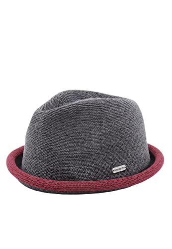 CHILLOUTS Boston Hat - Pork Pie Hut Herren/Damen 100% Polyester Sommer Trendhut Breaking Bad/Rocky Stil Crushable grau Bordeaux S-M