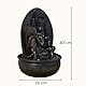 Zen’Light - Zimmerbrunnen Buddha Grace mit Farbiger LED-Beleuchtung - Zen-Dekor Ideal für Meditation und Entspannung - Leise Wasserpumpe - Abnehmbare Skulptur - H 40cm