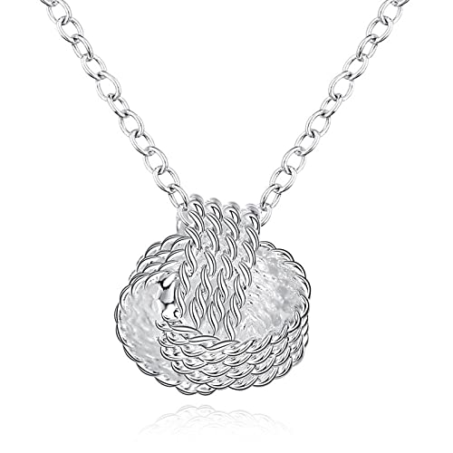 Collier argent 925 femme maille boule pendentif breloque bijoux accessoires tendance