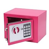 Omquot Small Steel Home Safe Box Fashion Electronic Safe Box Pink for Home Use