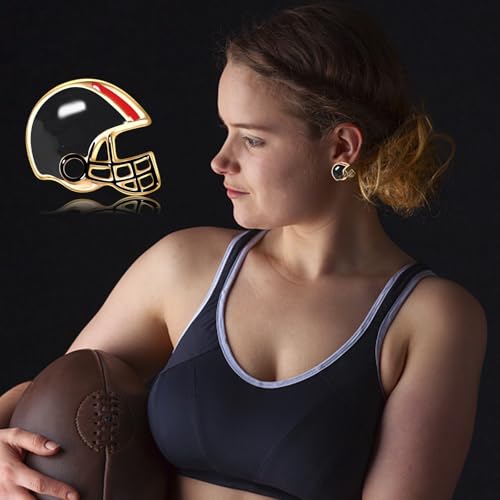 3 Pairs Football Earrings for Women Game Day Earrings Alloy Football Helmet Stud Earrings Fun Team Color Statement Earrings Game Day Team Supports Fan Jewelry Gift 6