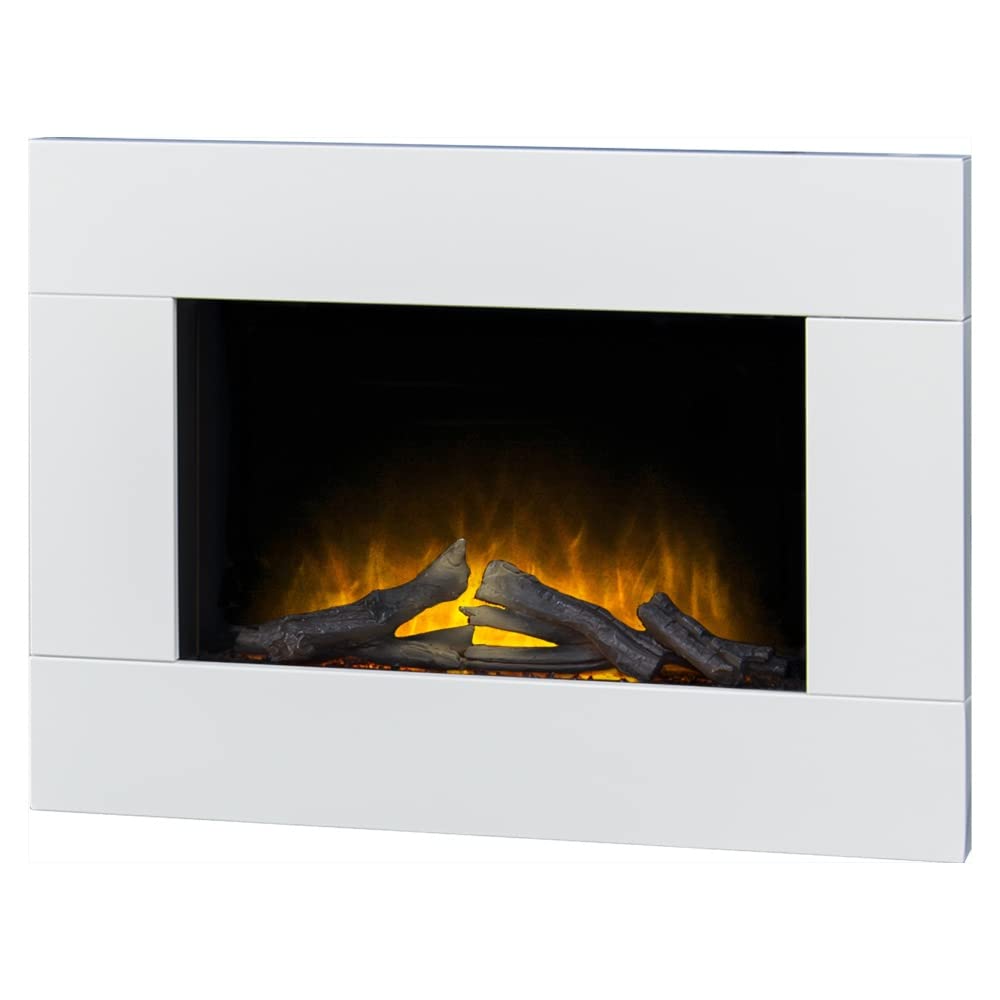 Adam Carina Electric Wall Mounted Fire with Logs u0026 Remote Control in Pure  White, 32 Inch : Amazon.co.uk: DIY u0026 Tools