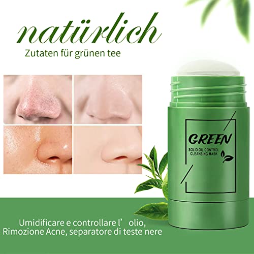 Green Mask Stick,Grüner Tee Maske,Poreless Deep Cleanse Green Tea Mask für Mitesser-Entferner und Hautpflege - Image 6