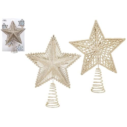 Superbe étoile de sapin à paillettes de couleur champagne – Décorations de Noël éblouissantes et uniques (1 pièce)