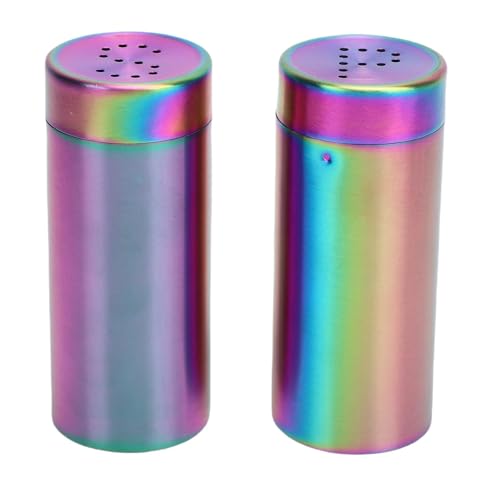Naroote Paquete de 2 Saleros de Acero Inoxidable 304, Dispensador de Condimentos de Metal con Tapa Hermética, Ideal para Cocinar, Hornear y Barbacoa