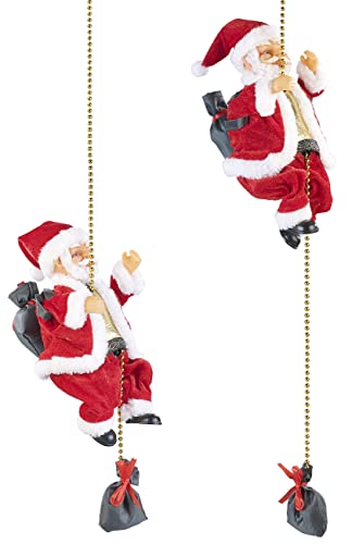 infactory Kletternder Nikolaus: 2er-Set Kletternder Weihnachtsmann Santa Crawl (Weihnachtsmann Klettern, Santa Claus, Weihnachten)