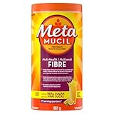 Metamucil, Daily Psyllium Husk Powder Supplement, Real Sugar, 3-in-1 Fibre for Digestive Health, Orange Smooth Flavored Drink, 72 Servings