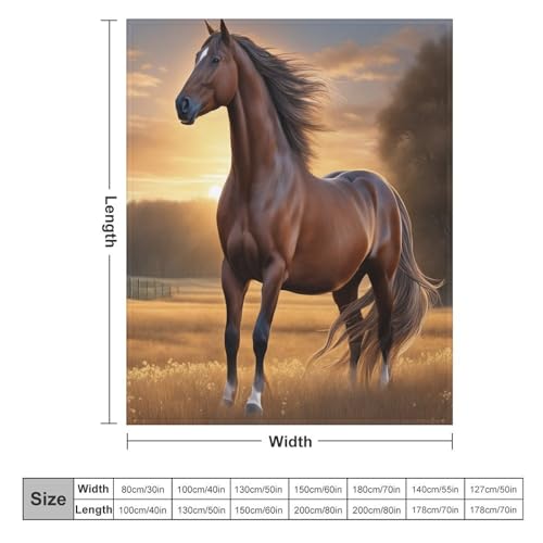 Couverture motif cheval impression 3D en flannel de luxe - 6