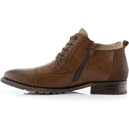 Image of Polar Fox Men's Casual Cap-Toe Ankle Boot Collection | Lace-Up Work, Combat, and Chukka Styles