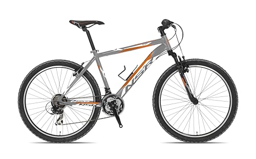 NSR 705 BLADE Mountain Bike 27,5 Pollici con Telaio L in Acciaio Grigio Arancio, Cambio 21 Velocità, Forcella Ammortizzata, Bici Tecnobike Uomo per Strada e Fuoristrada