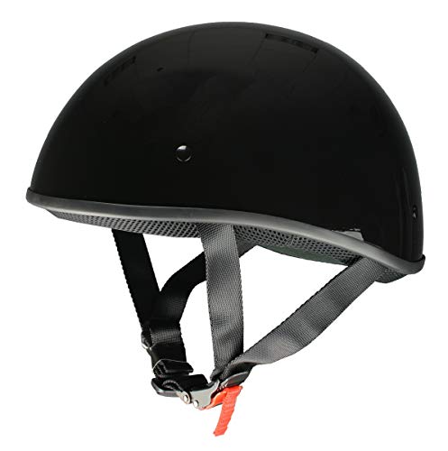 Milwaukee Helmets Mph9711Dot Dot Approved 'Bare Bones' Glossy Black Half Motorcycle Helmet For Men And Women Biker - 2X-Large #TOP6