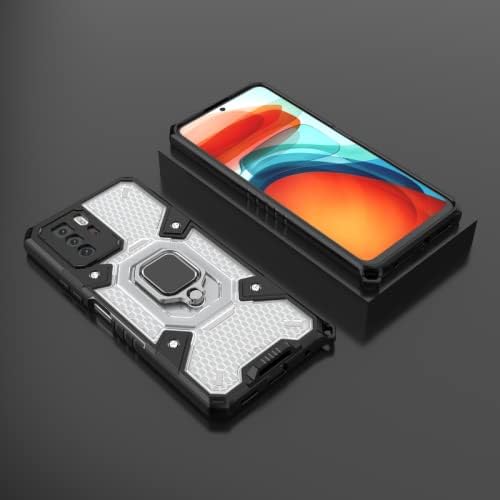Image of zivite Tough Armor Bumper Back Case Cover for Mi Redmi Note 10T 5G | Ring Holder & Kickstand in-Built | 360 Degree Protection Back Case Cover for Mi Redmi Note 10T 5G (Transparent)