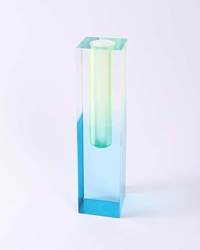 Miniatura 9 de HLYU Jarrones acrílicos para flores, florero rombo, decoración estética de habitación, decoración moderna para el hogar, la oficina y la boda (rosa)