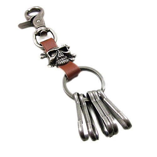 Original Tribe Vintage Skull Leather Key Chain Alloy Key Chain Car Key Chain K0147