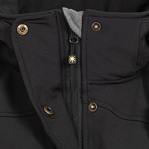 Ankerglut Damen Softshellmantel Kurzmantel Mit Kapuze Gefüttert Übergangsjacke #Ankerglutbrise Softshelljacke, Schwarz, 38 EU