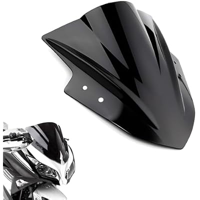 Amazicha Windscreen Windshield fit for Kawasaki Ninja 300 EX300R EX300 2013 2014 2015 2016 2017 (Black) Double Bubble Wind Deflector Screen