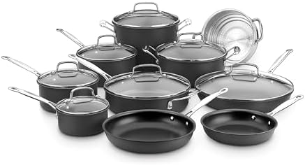 Cuisinart Chef's Classic Nonstick Hard Anodized 17 Piece Set w/Tempered Glass Lids