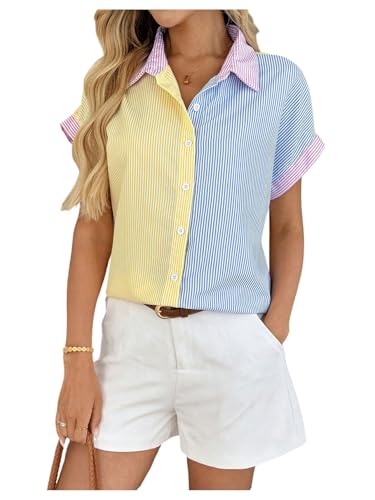 WDIRARA Color Block Striped Blouse