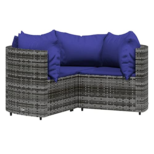 Ensemble canapé de jardin polyrotin gris Tidyard design modulable haut de gamme - 5