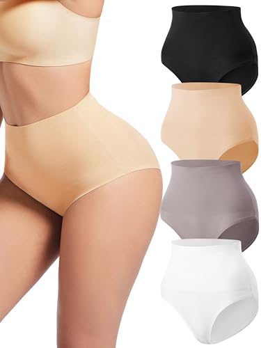 habibee Tummy Control Shapewear for Women, High Waisted Seamless Panties No Show Nylon Womens Briefs