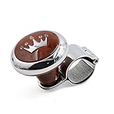 uxcell Brown Crown Pattern Design Steering Wheel Knob Power Handle for Auto Car