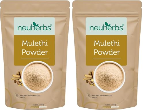 Image of Neuherbs Mulethi Powder - 100g | Yashtimadhu Licorice /Glycyrrhiza Glabra Powder For Glowing & Healthy Skin | Herbal Supplement To Boost Immunity | 100% Pure & Natural No Added Preservatives