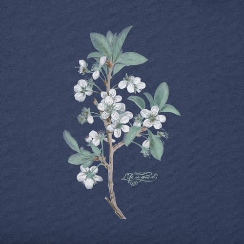 Women's Antique Plum Blossom Painting Short Sleeve Crusher Vee2