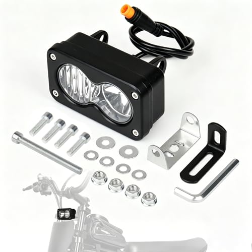 Baja Light for Ebike Upgrade 3 Pin Plug and Play LED Headlight Super Bright Front Light Bar Accessories Compatible with Ridstar Q20/Q20 Pro Electric Bike