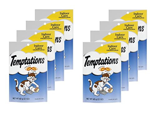 Petlewa (8 Pack) Temptation Hairball Control Chicken Flavor Crunchy Cat Treats ( 2.1 oz 60 g)