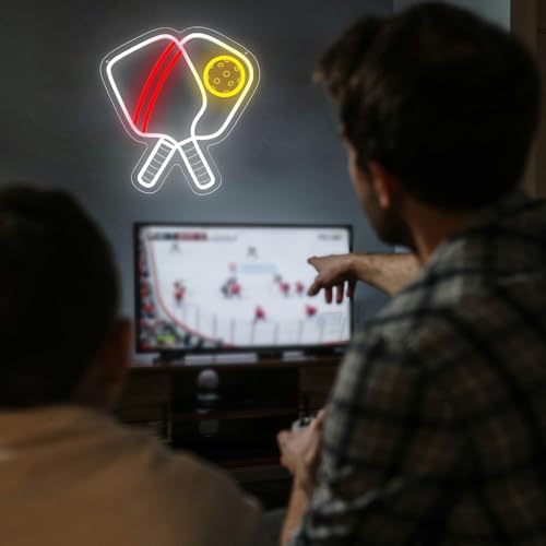 Weeddy Enseigne Néon Pickleball LED, Décoration Murale Sportive à Intensité Variable et Alimentation USB, Idée Cadeau pour Amateurs de Pickleball, Accessoire pour Chambre, Bureau ou Salle de Jeux – vue 7