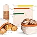 Vatum Brotbeutel 3er Set aus Bio Baumwolle (GOTS) - Obst- und Gemüsebeutel für Zero Waste inkl. E-Book - umweltfreundlicher Brotsack mit Kordelzug - Wiederverwendbare Baumwollbeutel