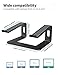 SOUNDANCE Laptop Stand, Aluminum Computer Riser, Ergonomic Laptops Elevator for Desk, Metal Holder Compatible with 10 to 15.6 Inches Notebook Computer, Black
