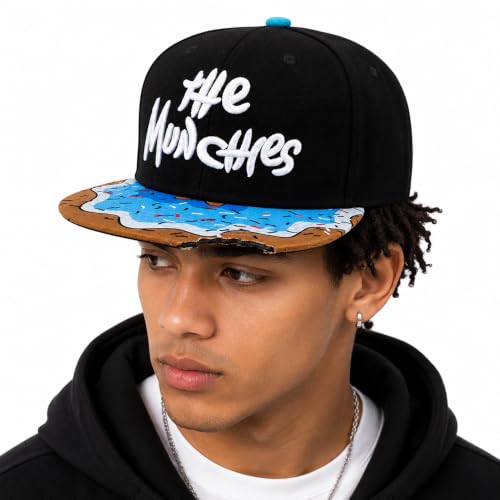 Image of VRITRAZ Comfortable Polyester 3D Printed Hip Hop Cap for Men & Women | Adjustable Snapback Closure Flat Brim Baseball Hat | Lightweight Urban Streetwear Headwear for Dance, Skateboarding, Gym, Sports