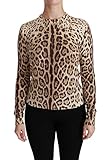  Dolce & Gabbana - - All - Brown Leopard Long Sleeve Sweater Cashmere Top - IT48 XXL