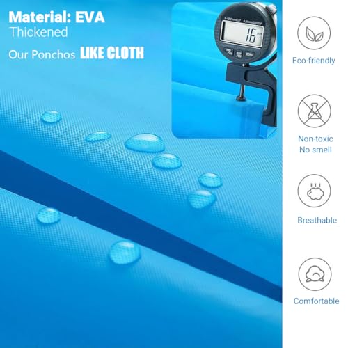 4 Pack Rain Ponchos for Adult,Reusable Raincoat Rain Jacket Rainwear Women Girls,Camping,Hiking,Travel Rain Gear3