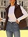 Zeagoo Women's Puffer Vest Brown Full Zip Stand Collar Lightweight Outwear Casual Vests With Pockets 2026 Fashion