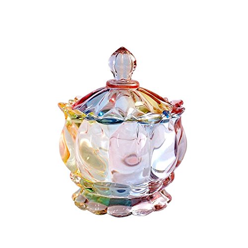 SOCOSY Royal Embossed Clear Glass Apothecary Jar With Lids, Candy Jar Containers Wedding